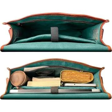 RUSTIC TOWN Leather 14 Inch Crossbody Laptop Messenger Bag