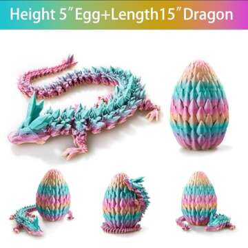 LEWELLRY 3D Printed Luminous Dragon Egg Fidget Toy