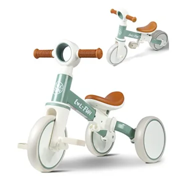 LOL-FUN Tricycle for Toddlers 1-3 Years Old, 4-in-1 Baby Balance Bike with Easy Assembly and Removab...