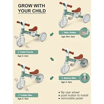 LOL-FUN 4-in-1 Tricycle for Toddlers 1-3 Years