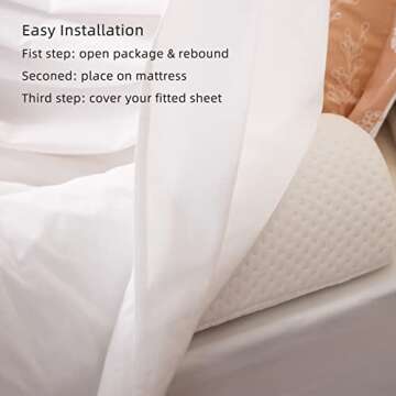 BBjixiang Toddler Bed Bumper Foam Rail for Twin to King Beds with Washable Cover 1-Pack