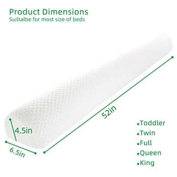 BBjixiang Toddler Bed Bumper Foam Rail with Washable Cover