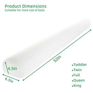 BBjixiang Toddler Bed Bumper Foam Rail with Washable Cover