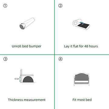 BBjixiang Toddler Bed Bumper Foam Rail with Washable Cover