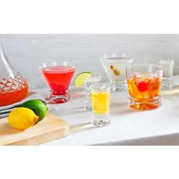 JoyJolt Afina 4-Piece Cocktail Glasses Set, 8-Ounce Martini Glasses