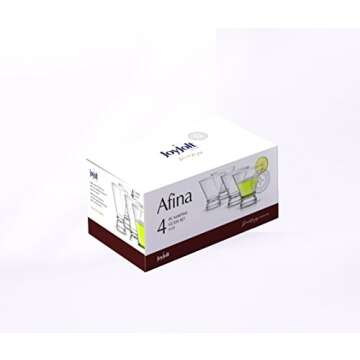 JoyJolt Afina 4-Piece Cocktail Glasses Set, 8-Ounce Martini Glasses