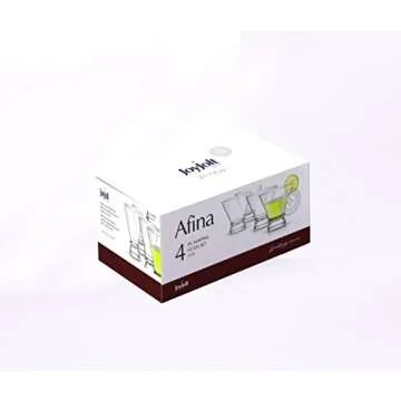 JoyJolt Afina 4-Piece Cocktail Glasses Set, 8-Ounce Martini Glasses