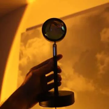 MJ Ecommerce Sunset Lamp | TikTok Projector Light, Multiple Colors | Modern Sunrise | USB Night Lighting for Atmosphere | Sleep Room Decor | Aesthetic Photography | Multi-Colored - 3rd Generation