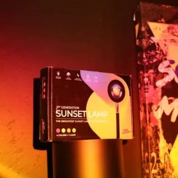 MJ Ecommerce Sunset Lamp | TikTok Projector Light, Multiple Colors | Modern Sunrise | USB Night Lighting for Atmosphere | Sleep Room Decor | Aesthetic Photography | Multi-Colored - 3rd Generation
