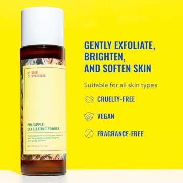 Good Molecules Pineapple Exfoliating Powder - Gentle, Exfoliating Facial Scrub with Enzymes, Anti-Ag...