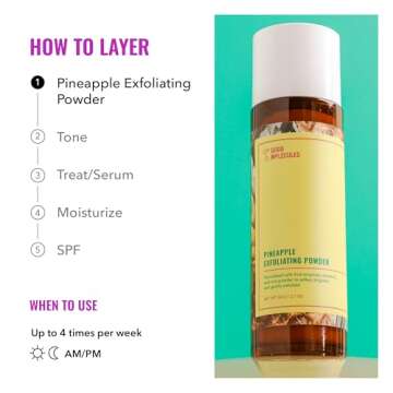 Good Molecules Pineapple Exfoliating Powder - Gentle, Exfoliating Facial Scrub with Enzymes, Anti-Aging and Alcohol Free Cleanser - Skincare for Face
