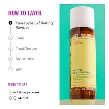 Good Molecules Pineapple Exfoliating Powder - Gentle, Exfoliating Facial Scrub with Enzymes, Anti-Aging and Alcohol Free Cleanser - Skincare for Face