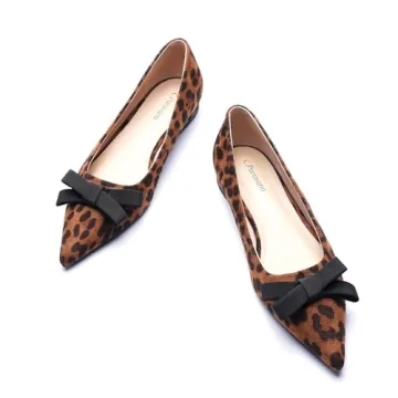 C.Paravano Women's Flats | Ballet Flats for Women | Pointed Toe Flats | Leopard Flats | Women's Pump...