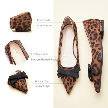 C.Paravano Women's Flats | Ballet Flats for Women | Pointed Toe Flats | Leopard Flats | Women's Pumps | Flat Shoes for Women | Slip on Shoes Ballet Flats (Size 8.5,A1 Leopard)