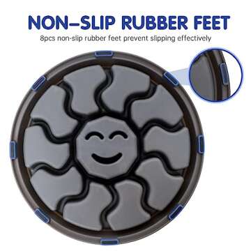 Nussoi Slow Feeder Dog Bowl, 4-Cup Dog Slow Feeder for Large and Medium Dogs, Anti-Choking Slow Eating Bowl, Non-Slip Pet Slower Dish for Dry Wet Food(Gray)