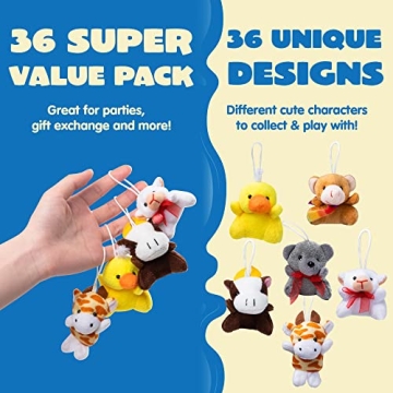 JOYIN 12 Pack Mini Plush Toy Assortment for Kids