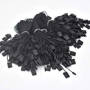 Durable 7" Black Nylon Tag Strings - Fast Easy Locking System, 1000 Pcs