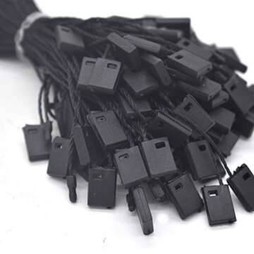 7 Inch Black Nylon Tag Strings - 1000 Pcs Durable Locking Ties