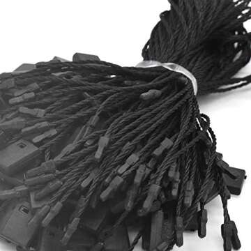 7 Inch Black Nylon Tag Strings - 1000 Pcs Durable Locking Ties