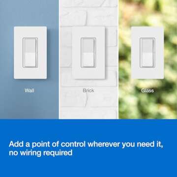 Lutron Paddle Pico Remote for Caseta Smart Dimmers/Switches, On/Off Control, for Table Top or Wallmount Use, PJ2-P2B-GWH, White