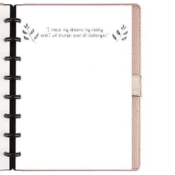 Junior Size Blank Refill Paper, A5 8-Disc Discbound Blank Filler Paper, 100Sheets / 200Pages Blank Paper, 100gsm White Paper, 5.8 x 8.3 in