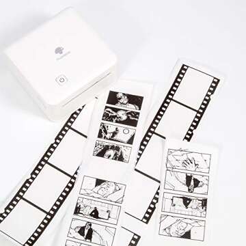 Phomemo White Paper for M02 M02 Pro M02S M03 (for 20 Years), Original, Adhesive, Thermal Printer Paper, Glossy Sticker Paper, for Pocket Printer, 53mm x 3.5m, Diameter 30mm, 3-Rolls