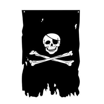 Jolly Roger Flag 3x4.8Fts Creepy Ragged Crossbone Old Skull Bones Pirate Banner Vertical