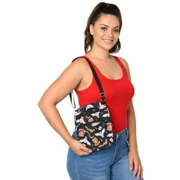 Crossbody Bags for Women, Harry Potter, Hogwarts Gryffindor, Officially Licensed Small Sling Bag, Shoulder Bag, Shoulder Bag, Travel Purse for Passport, Wizarding World Fans, Adults & Teens