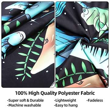 KJHL Mushroom Tapestry Moon Stars Tapestry Colorful Snake Snails Tapestries Aesthetic Green Nature Plant Tapestry Mushroom Decor Wall Hanging for Bedroom Dorm (35.5ʺ x 47.3ʺ)