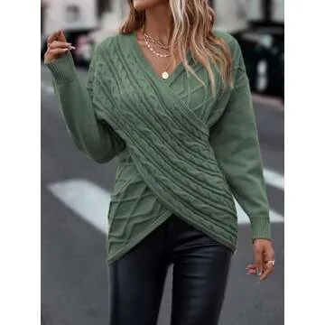 Womens V Neck Long Sleeve Sweater - Stylish & Versatile
