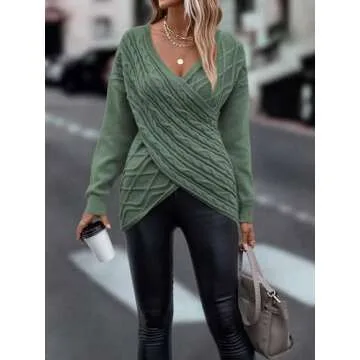 Womens V Neck Long Sleeve Sweater - Stylish & Versatile
