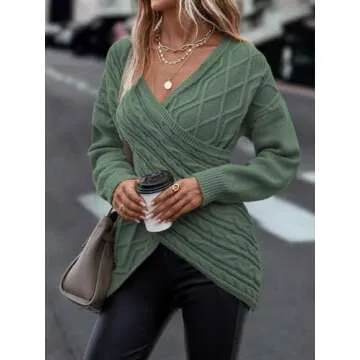 Womens V Neck Long Sleeve Sweater - Stylish & Versatile