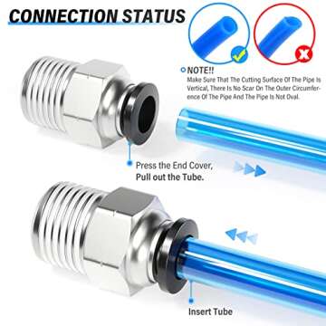 TAILONZ Push-in Connect Fittings 6mm Tube NPT 10 Pack