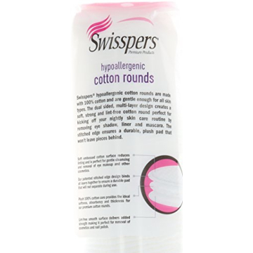 4 pack, Premium Products Hypoallergenic 100% Cotton Rounds, 100 count by Swisspers