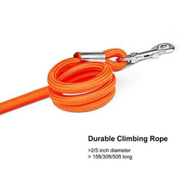 Hi Kiss Check Cord Large,Medium Small Dogs/Puppy Obedience Recall Training Agility Lead - 15ft 30ft ...