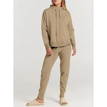 Cozy ANRABESS Turtleneck Sweater Pants Set for Women