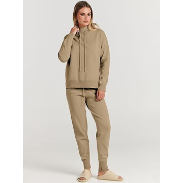 Cozy ANRABESS Turtleneck Sweater Pants Set for Women