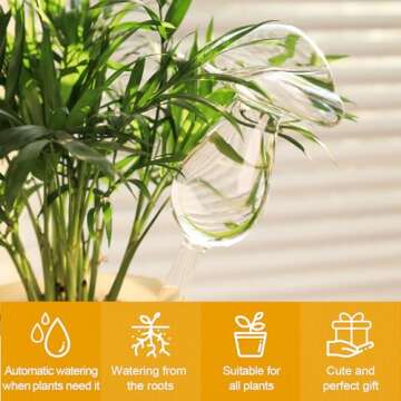 KiKiHeim Plant Watering Globes, Hand Blown Clear Glass Self Watering Globes, Automatic Plant Waterer...