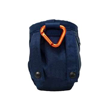 Kurgo Go Stuff It Dog Treat Bag, Training Treat Pouch Bag for Dogs, Treat Pouches for Pets, Hands-Free Pouch Waist, Reflective, Includes Carabiner, MOLLE-Compatible (Navy Blue)