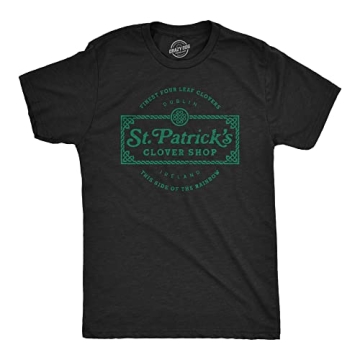 Mens St. Patricks Clover Shop Tshirt Funny Saint Paddy's Day Parade Graphic Novelty Tee for Guys Men...