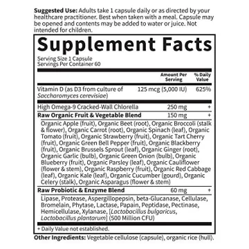 Garden of Life Raw Vitamin D3, 5000 IU for Immune Health