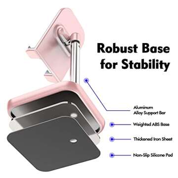 licheers Cell Phone Stand, Height Angle Adjustable Phone Holder for Desk Tablet Stand Compatible with iPhone 14/13/12/11 Pro Max, Samsung Galaxy S10 S9 S8 Note10, Google Pixel,Kindle,Switch