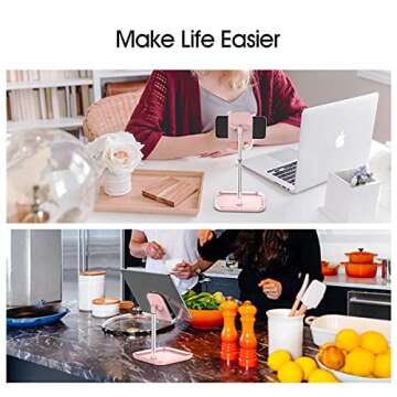 licheers Cell Phone Stand, Height Angle Adjustable Phone Holder for Desk Tablet Stand Compatible with iPhone 14/13/12/11 Pro Max, Samsung Galaxy S10 S9 S8 Note10, Google Pixel,Kindle,Switch