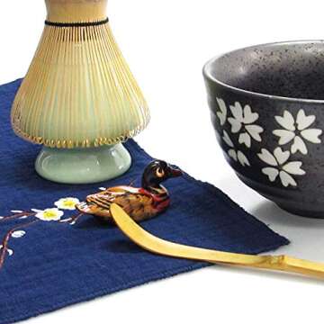 Artcome Japanese Matcha Tea Set, Matcha Whisk, Traditional Scoop, Matcha Bowl, Ceramic Whisk Holder,...
