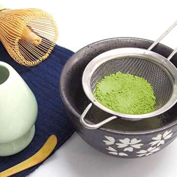 Artcome Japanese Matcha Tea Set, Matcha Whisk, Traditional Scoop, Matcha Bowl, Ceramic Whisk Holder, Handmade Matcha Ceremony Kit For Traditional Japanese Tea Ceremony (7 Pcs)