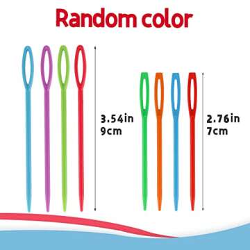 LUNARM 50PCS Plastic Sewing Needles, Large Eye Plastic Yarn Needles for Kids, 7cm/9cm Plastic Needle...