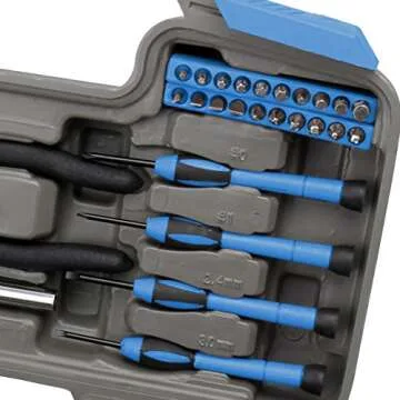 Apollo Tools Original 39 Piece General Household Tool Set in Toolbox Storage Case with Essential Hand Tools for Everyday Home Repairs, DIY and Crafts. Blue - DT9706 BL