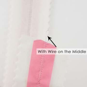 MEEDEE Christmas Felt Ribbon 2.5 Inch Wired Felt Ribbon 10 Yards White Felt with Pink Velvet Middle Rickrack Cutout Christmas Ribbon for Christmas Tree Decoration, Topper Bow, Ribbon Garland