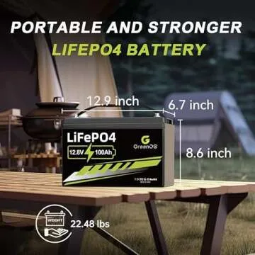 GREENOE 12V 100Ah LiFePO4 Lithium Battery - Ideal for RVs & Off-Grid Power