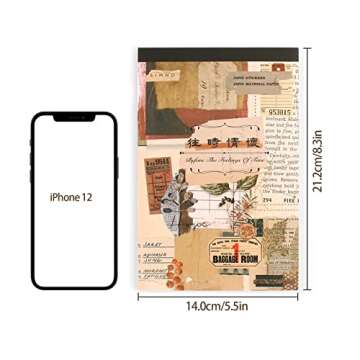 Dizdkizd Vintage Scrapbook Supplies - Ephemera Pack of 30 Washi Stickers and 20 Decorative Paper for...